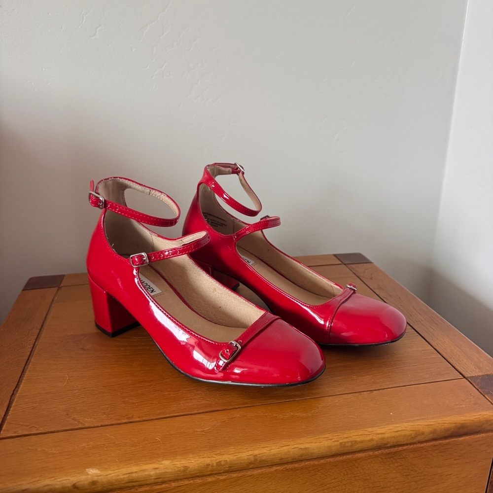 Steve Madden “Sabrina” Red Patent Mary Jane Pumps